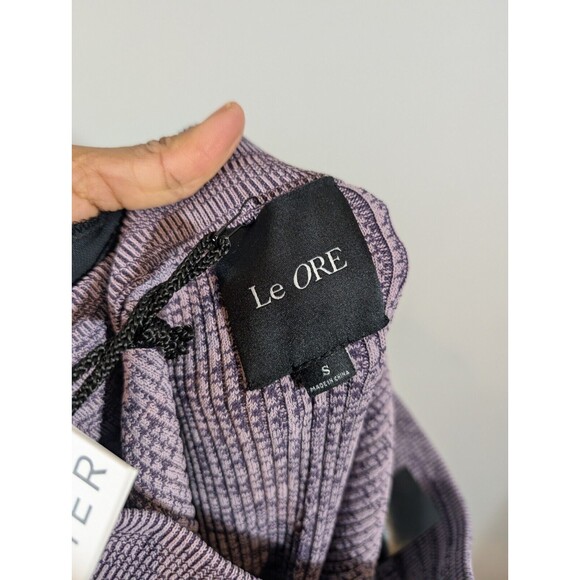 NWT Revolve Le Ore Women Rimini High-Rise Knit Flare Lilac Pants Sz S Boho Artsy - Picture 6 of 9